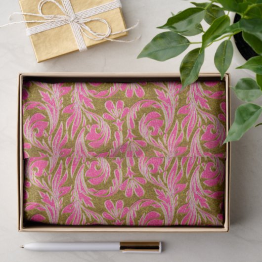 Metaalgolven-roze-goud-WRAPPINGPAPIER Tissuepapier (Geschenk)