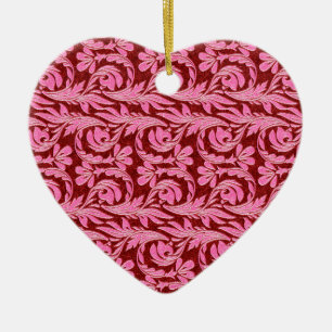 Metaalgolven, roze-rood-hars gevormd Ornament