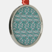 Metaalgolven, seafoam-White ROND ORNAMENT (Rechts)