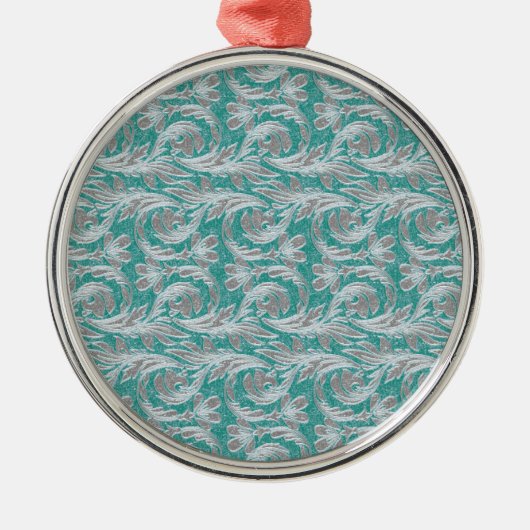 Metaalgolven, seafoam-White ROND ORNAMENT (Voorkant)