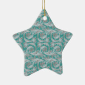 Metaalgolven, seafoam-White STAR-ORNAMENT Keramisch Ornament (Rechts)