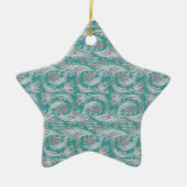 Metaalgolven, seafoam-White STAR-ORNAMENT Keramisch Ornament (Voorkant)