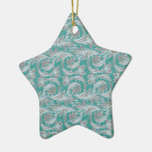 Metaalgolven, seafoam-White STAR-ORNAMENT Keramisch Ornament (Links)