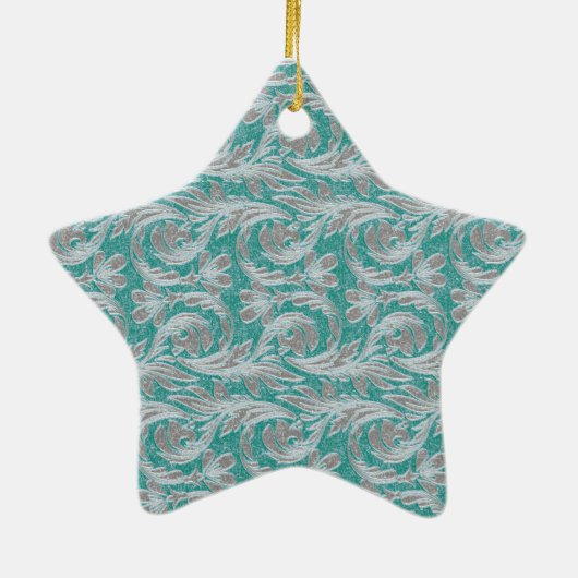 Metaalgolven, seafoam-White STAR-ORNAMENT Keramisch Ornament (Achterkant)