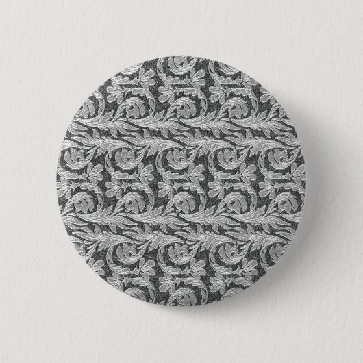 Metaalgolven, Silver-White PIN-BUTTON Ronde Button 5,7 Cm (Voorkant)