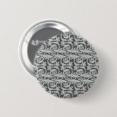 Metaalgolven, Silver-White PIN-BUTTON Ronde Button 5,7 Cm (Voorkant /achterkant)