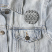 Metaalgolven, Silver-White PIN-BUTTON Ronde Button 5,7 Cm (In situ)