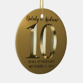 Metaalgoud 10e bruiloft keramisch ornament (Rechts)