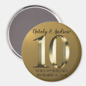 Metaalgoud 10e bruiloft magneet (Voorkant / Achterkant)