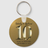 Metaalgoud 10e bruiloft sleutelhanger (Voorkant)