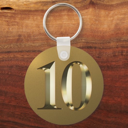 Metaalgoud 10e bruiloft sleutelhanger (Achterkant)