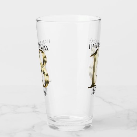 Metaalgoud 18e verjaardag glas (Links)