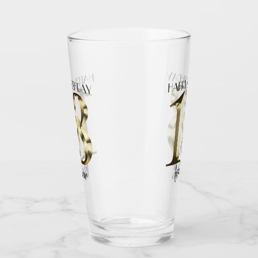 Metaalgoud 18e verjaardag glas (Rechts)