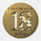 Metaalgoud 18e verjaardag magneet (Voorkant)