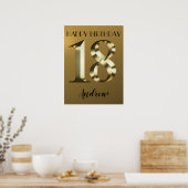 Metaalgoud 18e verjaardag poster (Keuken)