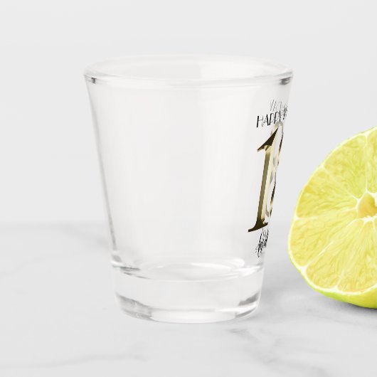 Metaalgoud 18e verjaardag shot glas (Links)
