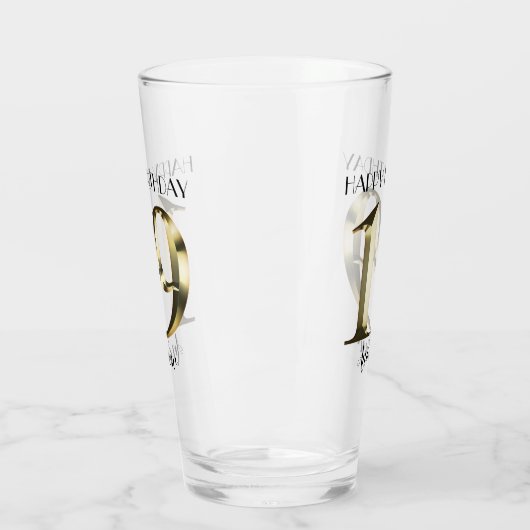 Metaalgoud 19e verjaardag glas (Links)