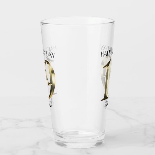 Metaalgoud 19e verjaardag glas (Rechts)