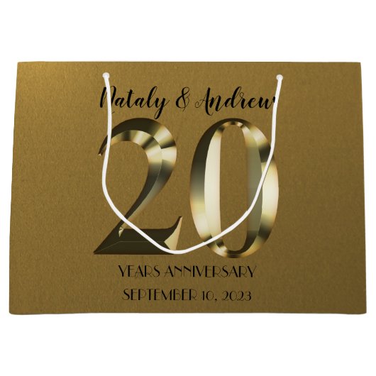 Metaalgoud 20e Jubileum voor bruiloft Groot Cadeauzakje (Voorkant)