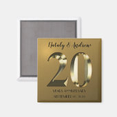 Metaalgoud 20e Jubileum voor bruiloft Magneet (Voorkant / Achterkant)