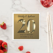 Metaalgoud 20e Jubileum voor bruiloft Servet (Insitu)