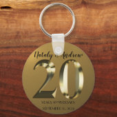 Metaalgoud 20e Jubileum voor bruiloft Sleutelhanger (Voorkant)