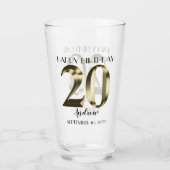 Metaalgoud 20e verjaardag glas (Voorkant)