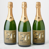 Metaalgoud 20e verjaardag sparkling wijnetiket (Flessen)