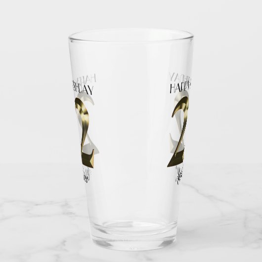 Metaalgoud 22e verjaardag glas (Links)