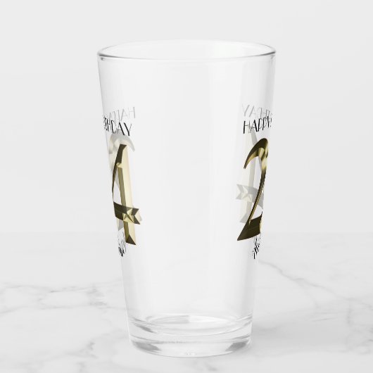 Metaalgoud 24e verjaardag glas (Rechts)