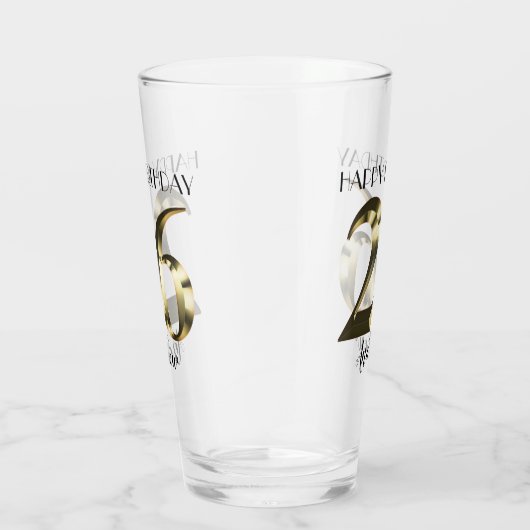 Metaalgoud 26e verjaardag glas (Rechts)