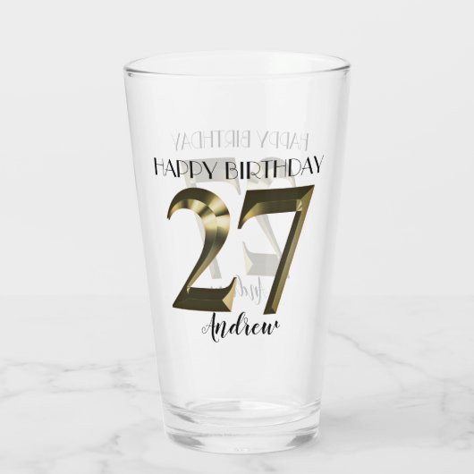 Metaalgoud 27e verjaardag glas (Achterkant)