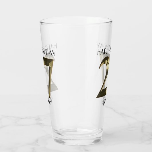 Metaalgoud 27e verjaardag glas (Rechts)