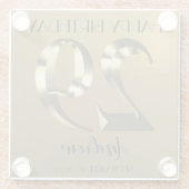 Metaalgoud 29e verjaardag glazen onderzetter (Achterkant)