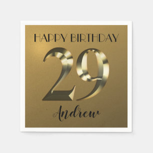 Metaalgoud 29e verjaardag servet