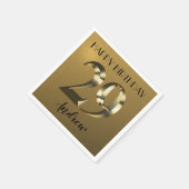 Metaalgoud 29e verjaardag servet (Hoek)