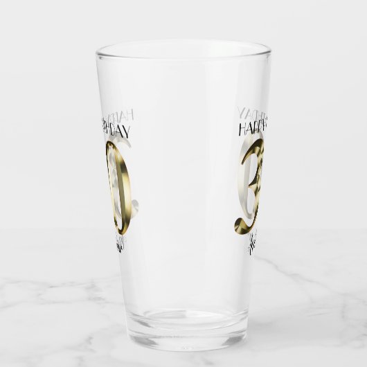 Metaalgoud 30e verjaardag glas (Links)