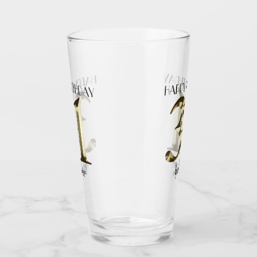 Metaalgoud 31e verjaardag glas (Rechts)