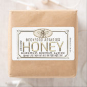 Metaalgoud 3D-omhuld honingetiket met bijen Etiket (Insitu)