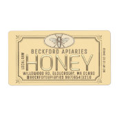 Metaalgoud 3D-omhuld honingetiket met bijen Etiket (Voorkant)