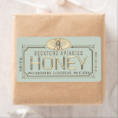 Metaalgoud 3D-omhuld honingetiket met bijen Etiket (Insitu)