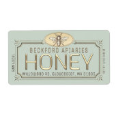 Metaalgoud 3D-omhuld honingetiket met bijen Etiket (Voorkant)