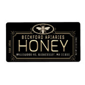 Metaalgoud 3D-omhuld honingetiket met bijen Etiket (Voorkant)