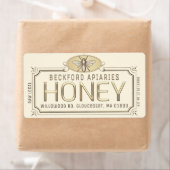 Metaalgoud 3D-omhuld honingetiket met bijen Etiket (Insitu)