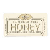 Metaalgoud 3D-omhuld honingetiket met bijen Etiket (Voorkant)