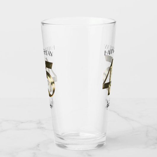 Metaalgoud 45e verjaardag glas (Rechts)