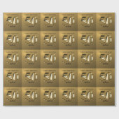 Metaalgoud 50e verjaardag cadeaupapier (Vlak)