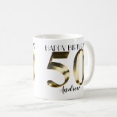 Metaalgoud 50e verjaardag koffiemok (Voorkant rechts)
