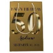 Metaalgoud 50e verjaardag medium cadeauzakje (Voorkant)