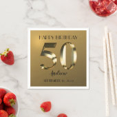 Metaalgoud 50e verjaardag servet (Insitu)